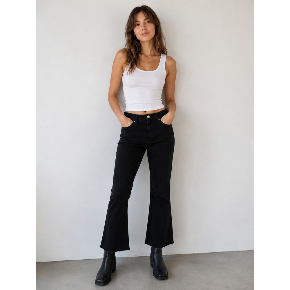 Avec Les Filles‎ Anthropologie Corduroy Ankle Raw Hem Pants Boho Indie Preppy